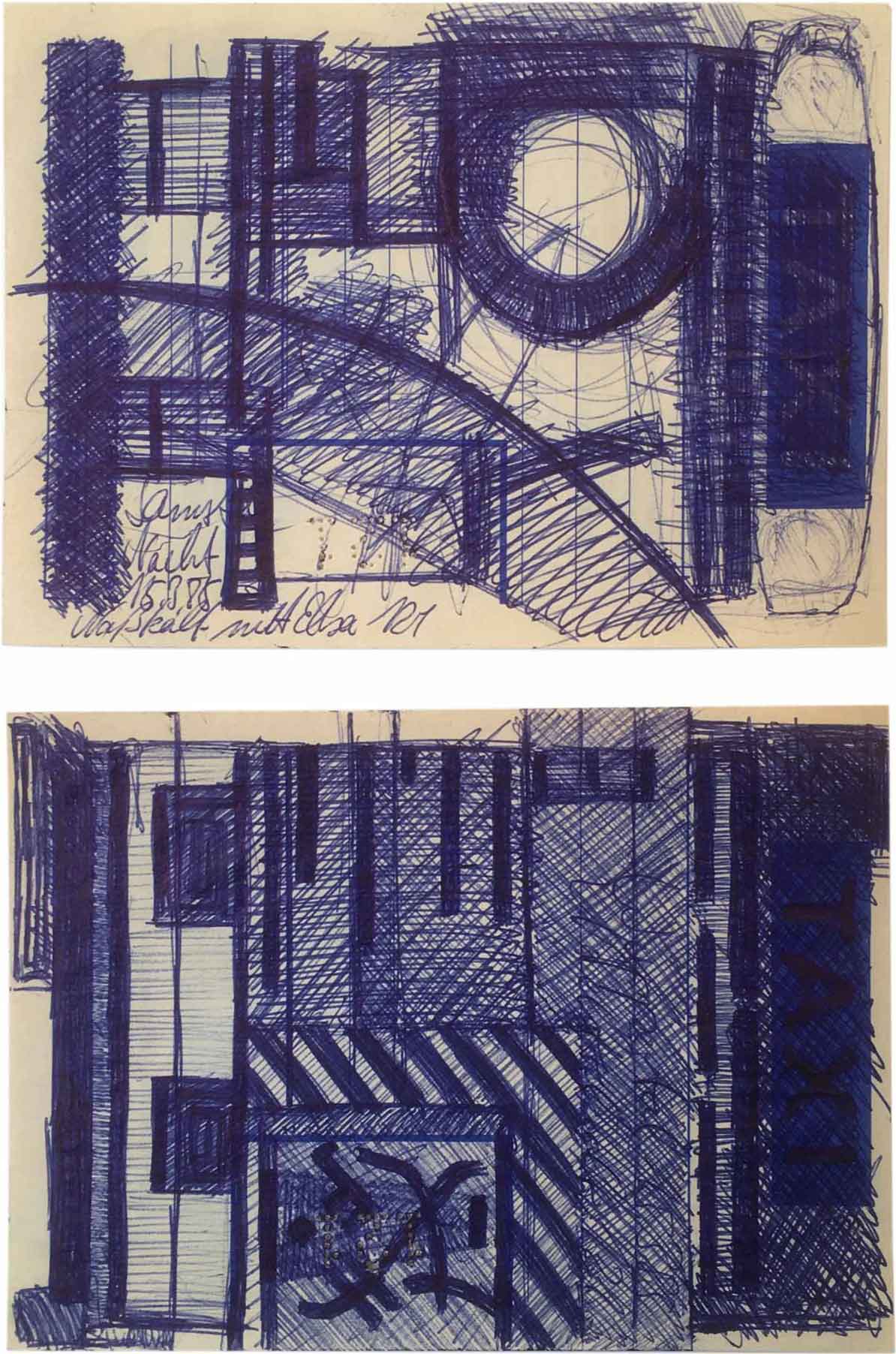 Taxi drawing, 1985